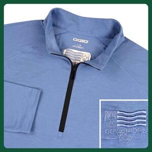 OGIO Governor's Cup Golf Pullover Men LARGE Blue Performance Idaho